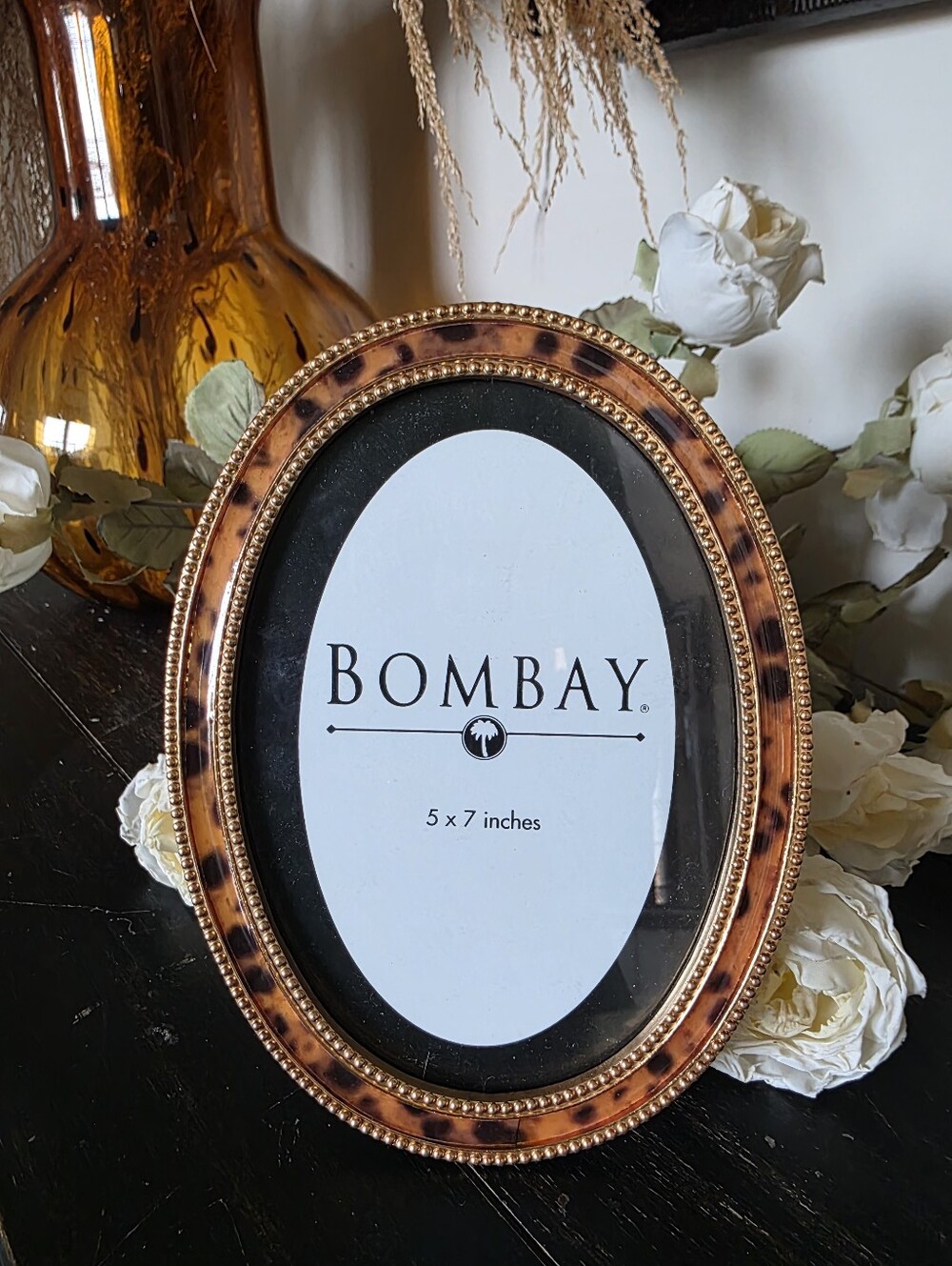 Bombay Company 5x7 Faux Tortoise Animal Print Shell Picture Frame